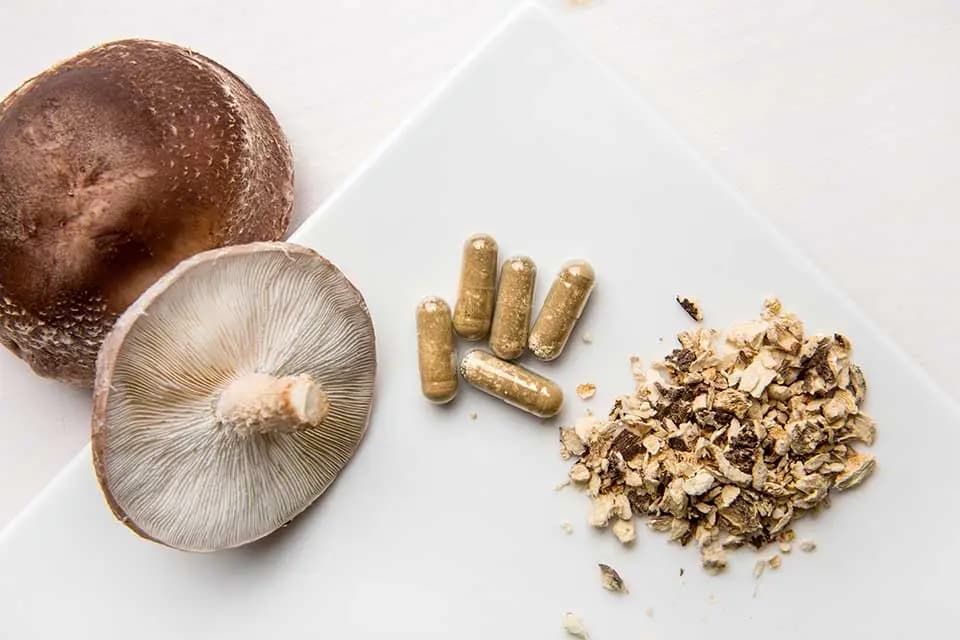 Mushroom powder and baked cookies
